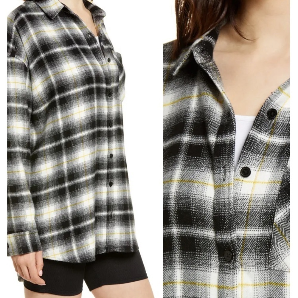 Boyfriend Plaid Button-Up Shirt
BP.